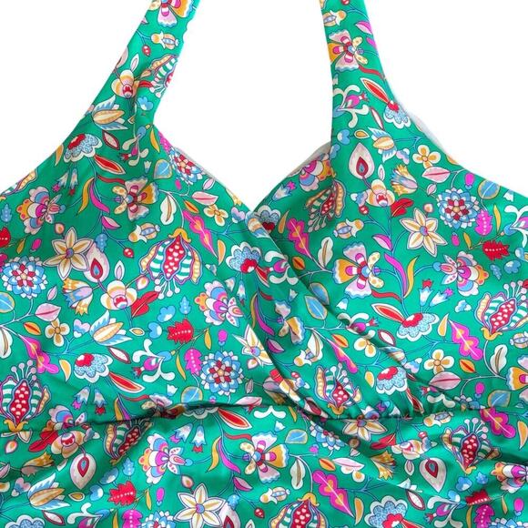 New BODEN Levanzo Halter Ruched One-Piece‎ Swimsuit in Sapling Floral Sz US16-18 - Picture 2 of 10